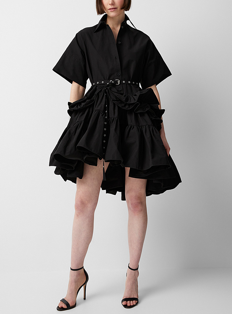 UNTTLD Black Pluma poplin dress for women