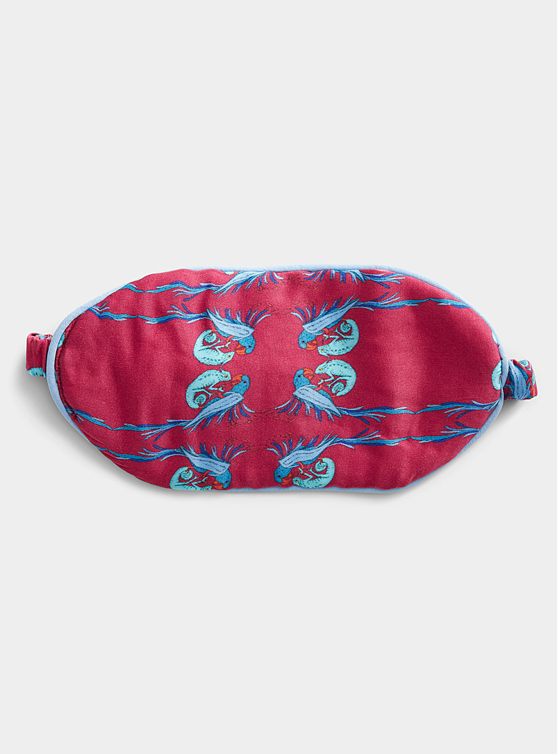 Deeba Cherry Red Trimmed quilted sleep mask for women