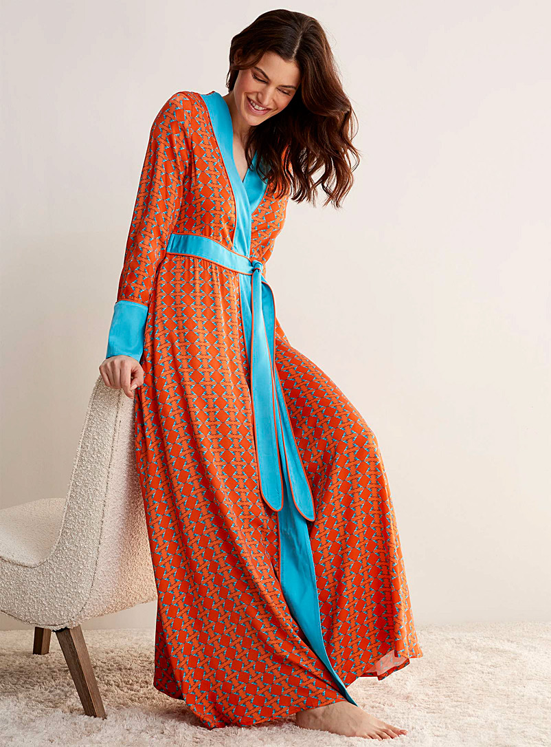 Deeba Orange Rani long robe for women