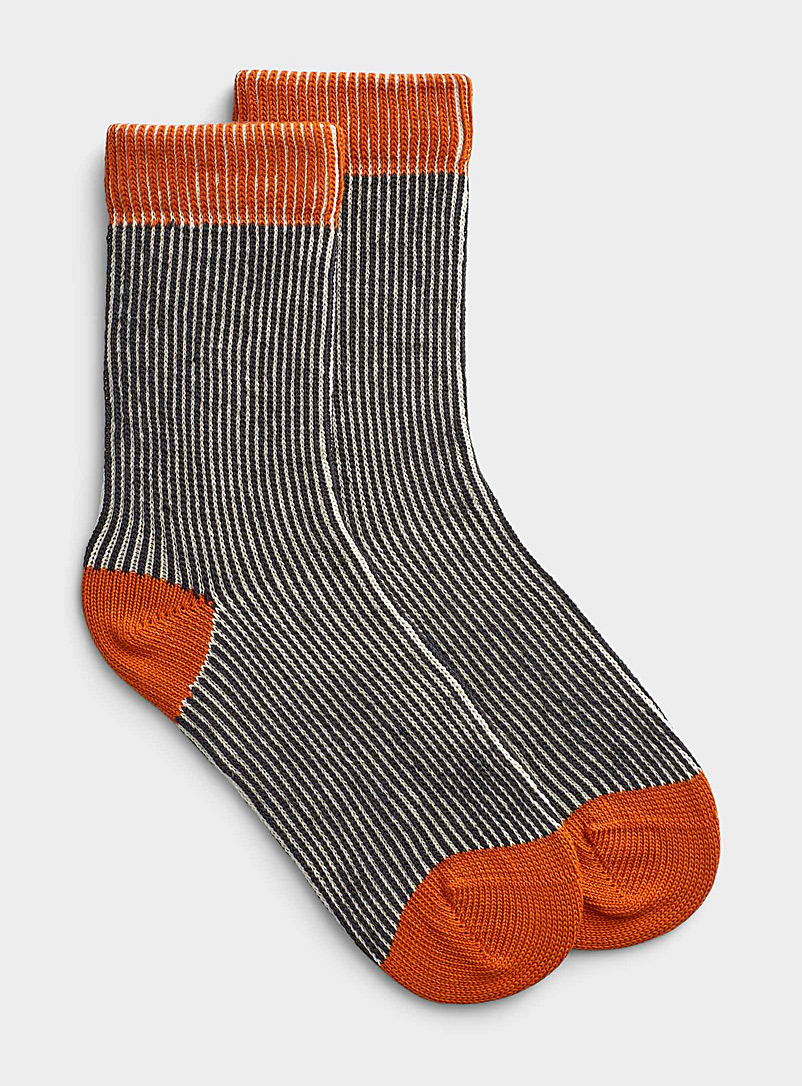 Hansel from Basel Patterned Black Vertical stripe knit sock for women