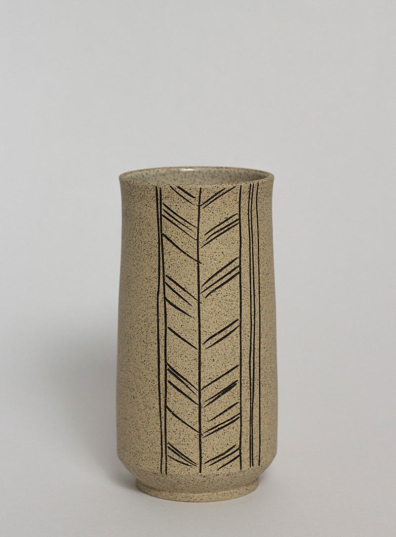 ABL céramique Sand Broken lines stoneware vase 18.5 cm tall