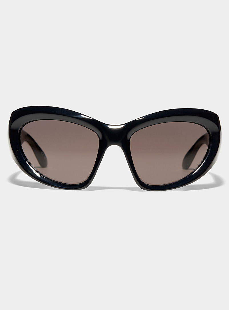 Balenciaga Black Oval mask black sunglasses for men