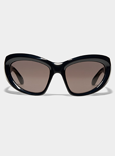 Oval mask black sunglasses | Balenciaga | | Simons