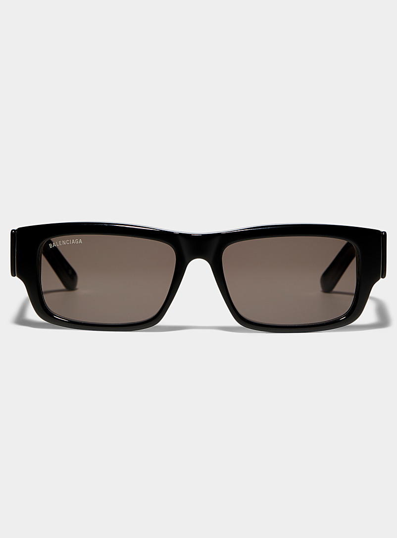 Balenciaga Black Accent signature rectangular sunglasses for men