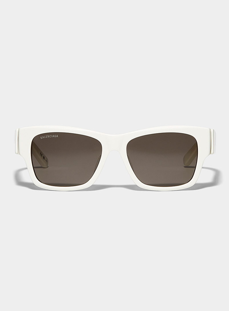 Balenciaga Grey Accent signature white sunglasses for men
