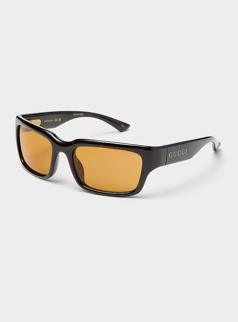 Yellow lenses rectangular sunglasses | Gucci | | Simons