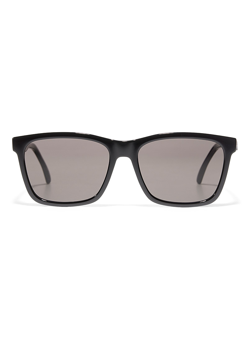 Saint Laurent: Les lunettes de soleil carrées noires lustrées Noir pour homme