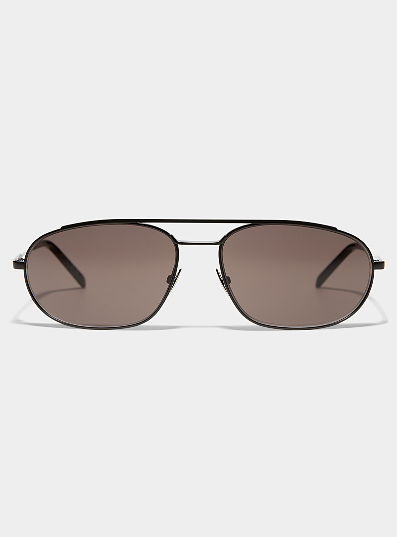 Saint Laurent Black Rounded aviator glasses for men