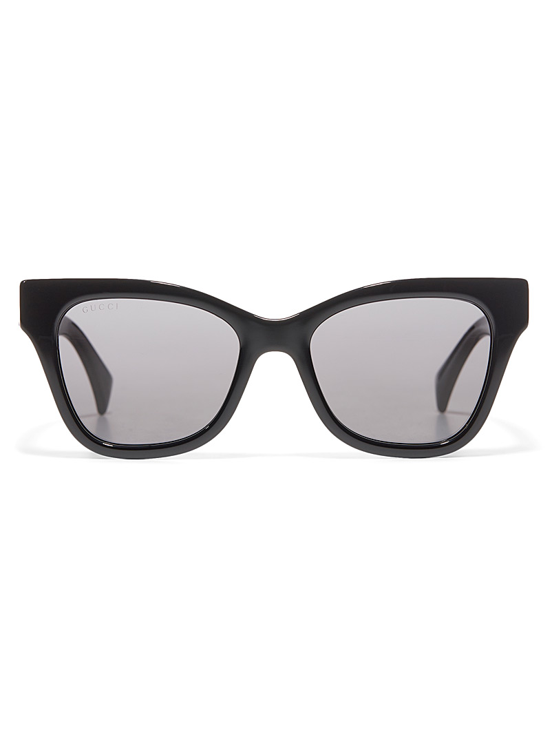 Gucci Black Glossy black square sunglasses for women