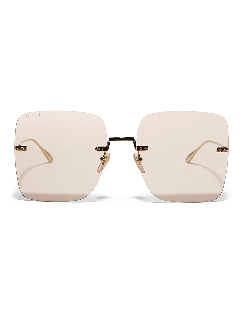 Gucci Cream Beige Rimless sunglasses for women