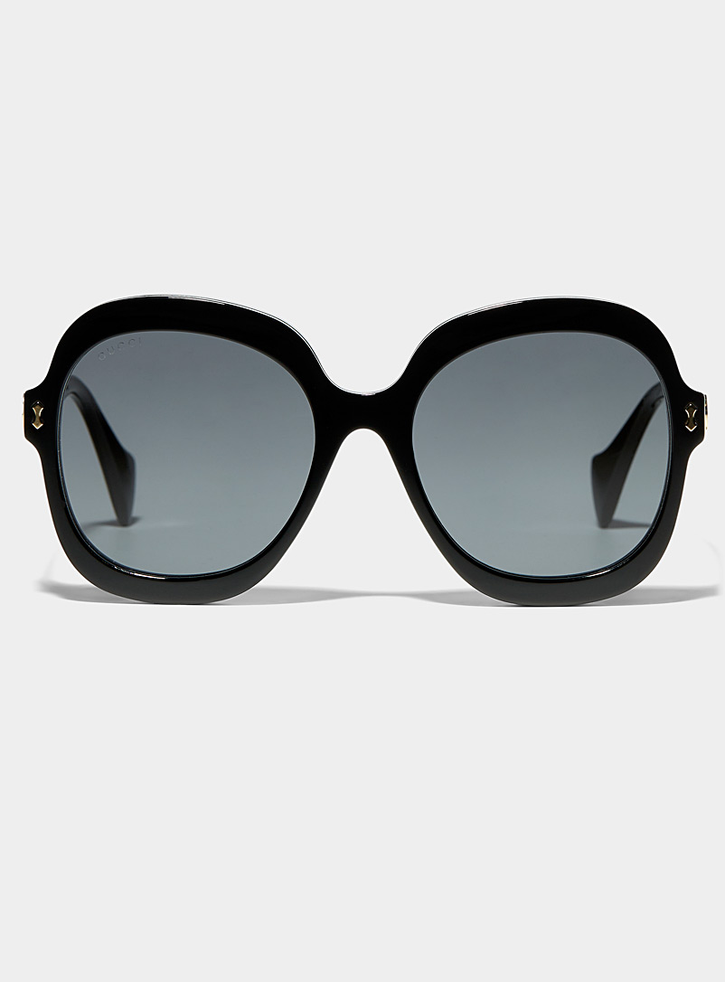 Gucci Black Contrast-band oversized sunglasses for women