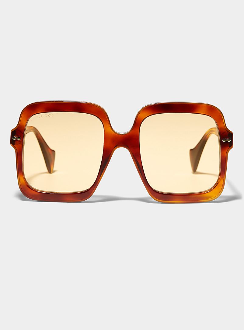 Gucci: Les lunettes de soleil surdimensionnées bande contraste Oxford pour femme