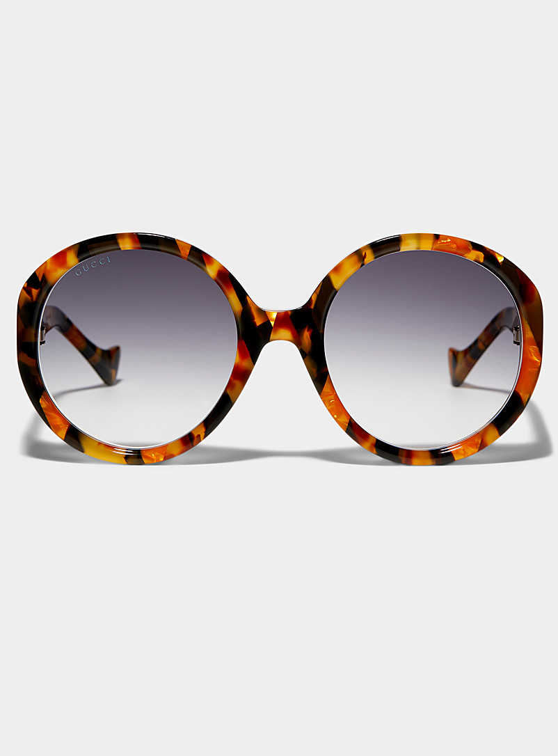 Gucci: Les lunettes de soleil rondes surdimensionnées Brun pour femme