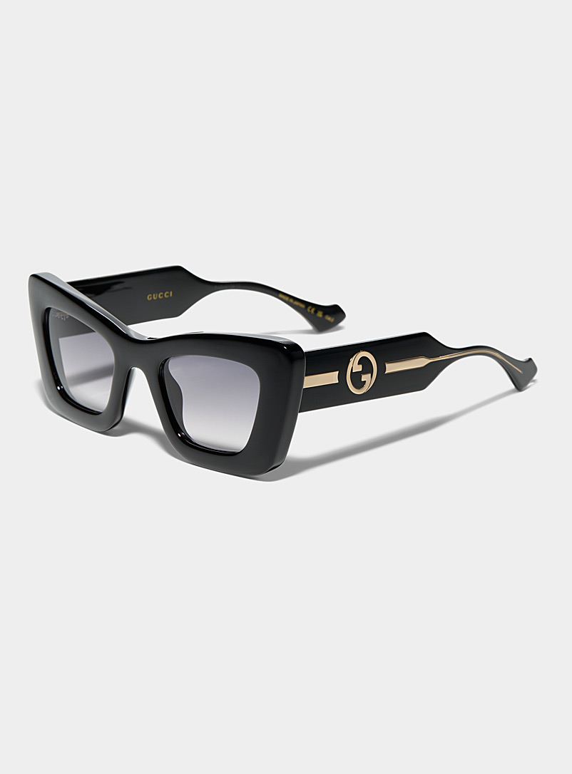 Gucci: Les lunettes de soleil oeil de chat massives Noir pour femme
