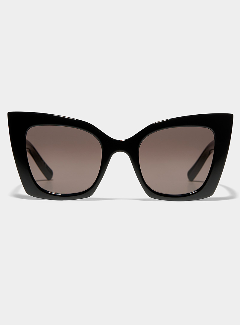 Saint Laurent: Les lunettes de soleil oeil-de-chat angulaires Noir pour femme