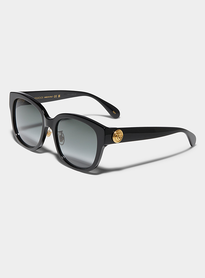 Gucci Black Golden button round sunglasses for women