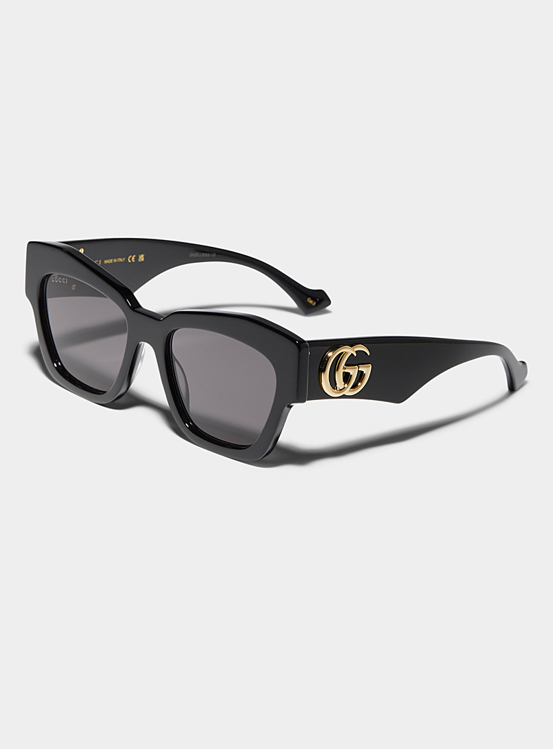 Gucci: Les lunettes de soleil œil de chat géo Noir pour femme