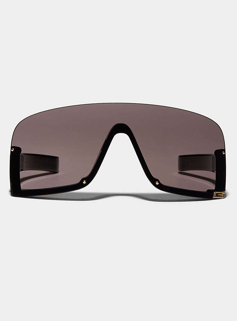 Gucci: Les lunettes de soleil visière moulées Noir pour femme