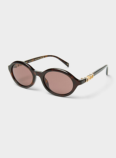 Logo temples oval sunglasses