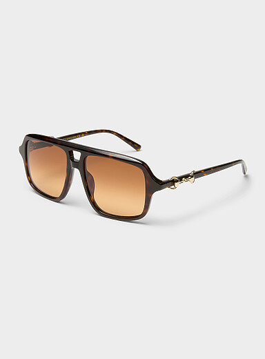 Les lunettes de soleil aviateur branches ornement&eacute;es