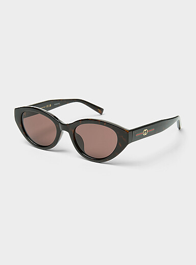 Signature stripes oval sunglasses