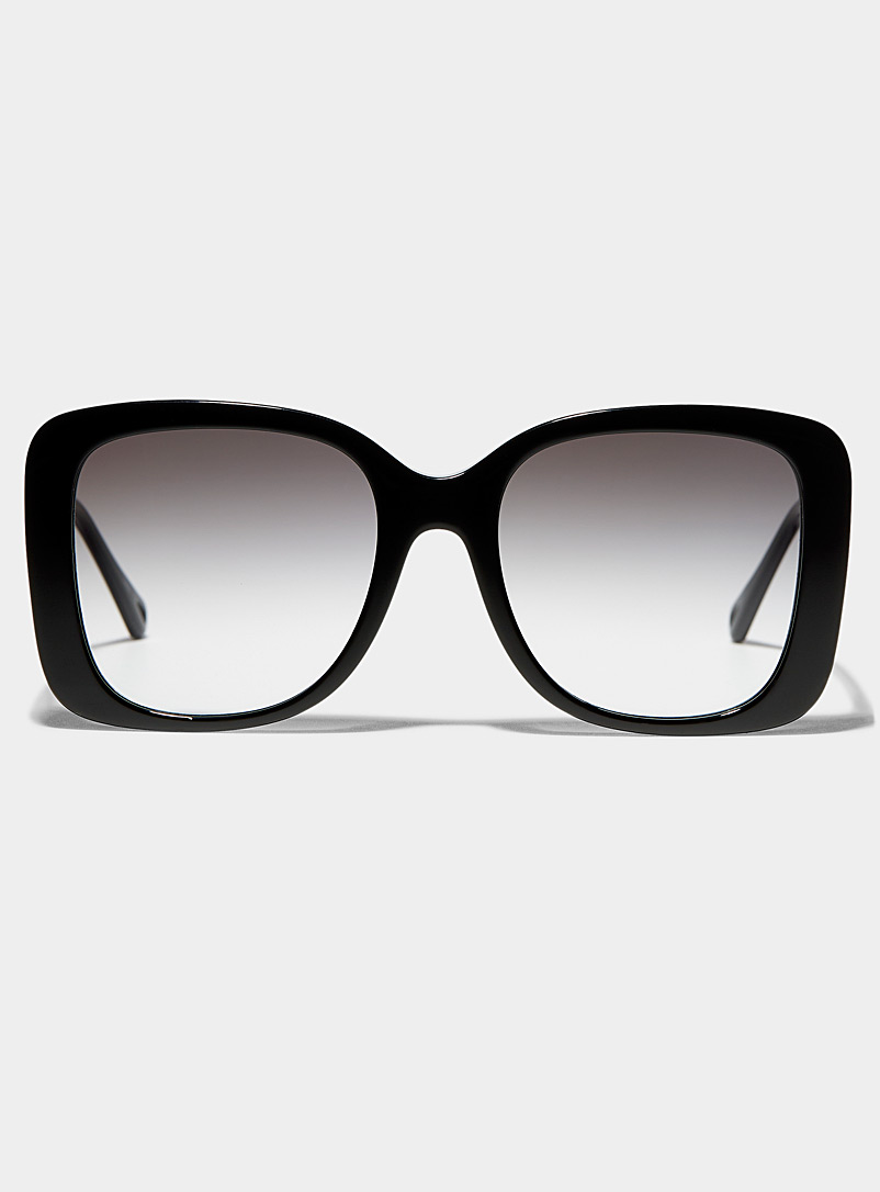 Chloé: Les lunettes de soleil carrées fines branches Noir pour femme
