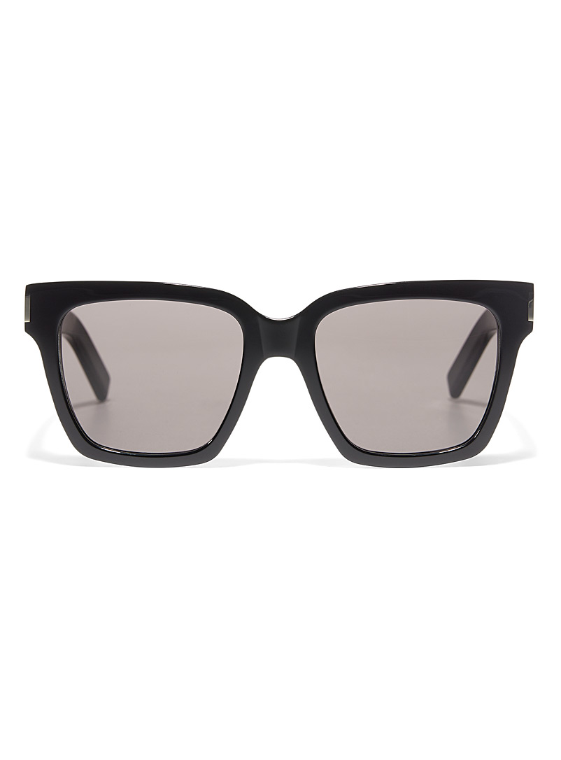 Saint Laurent: Les lunettes de soleil carrées noires lustrées Noir pour femme