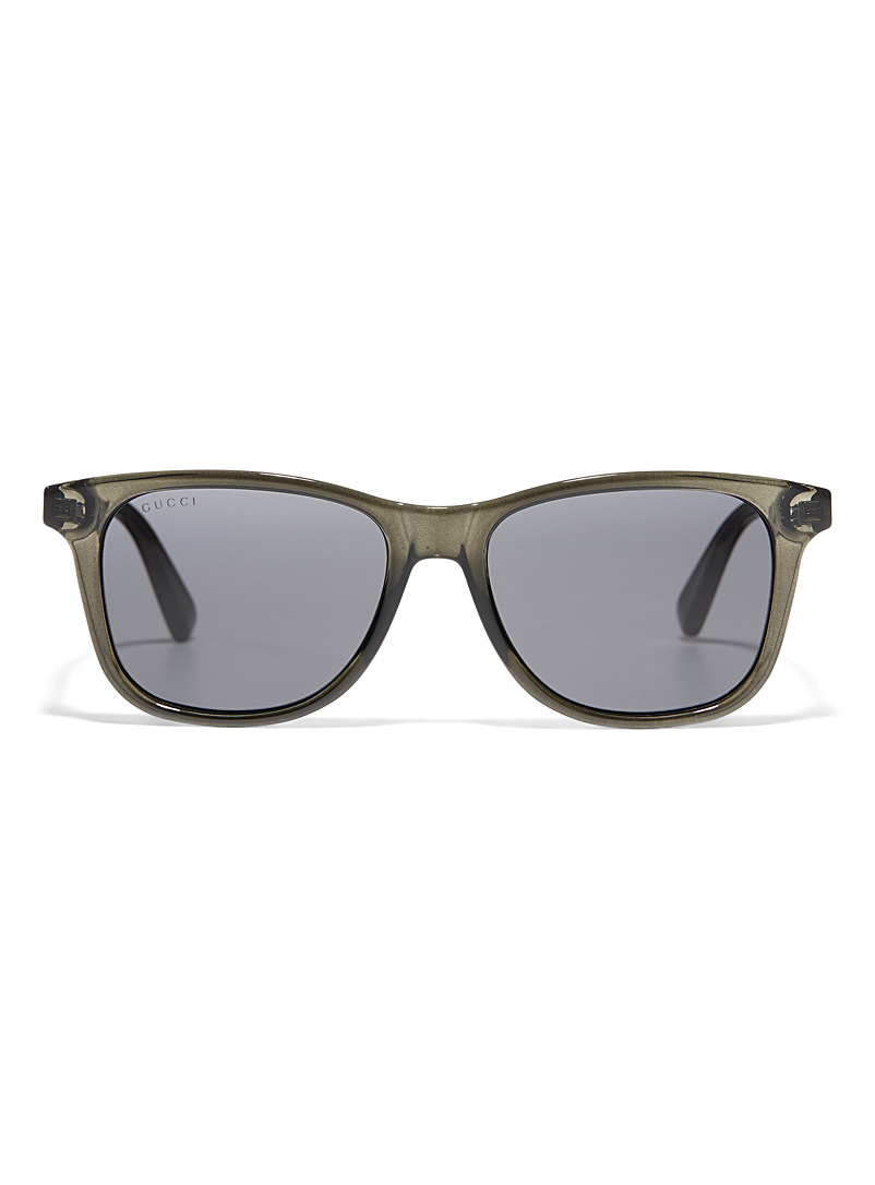 Gucci: Les lunettes de soleil carrées logo argenté Noir pour femme