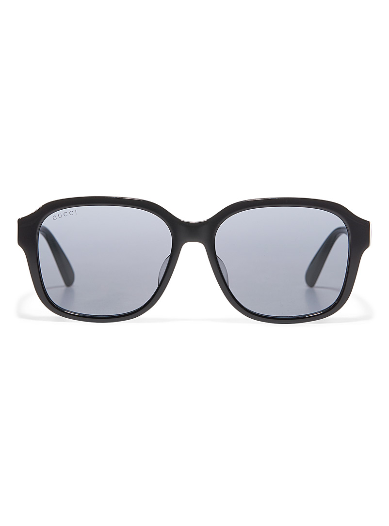 Gucci: Les lunettes de soleil carrées arrondies lustrées Noir pour femme