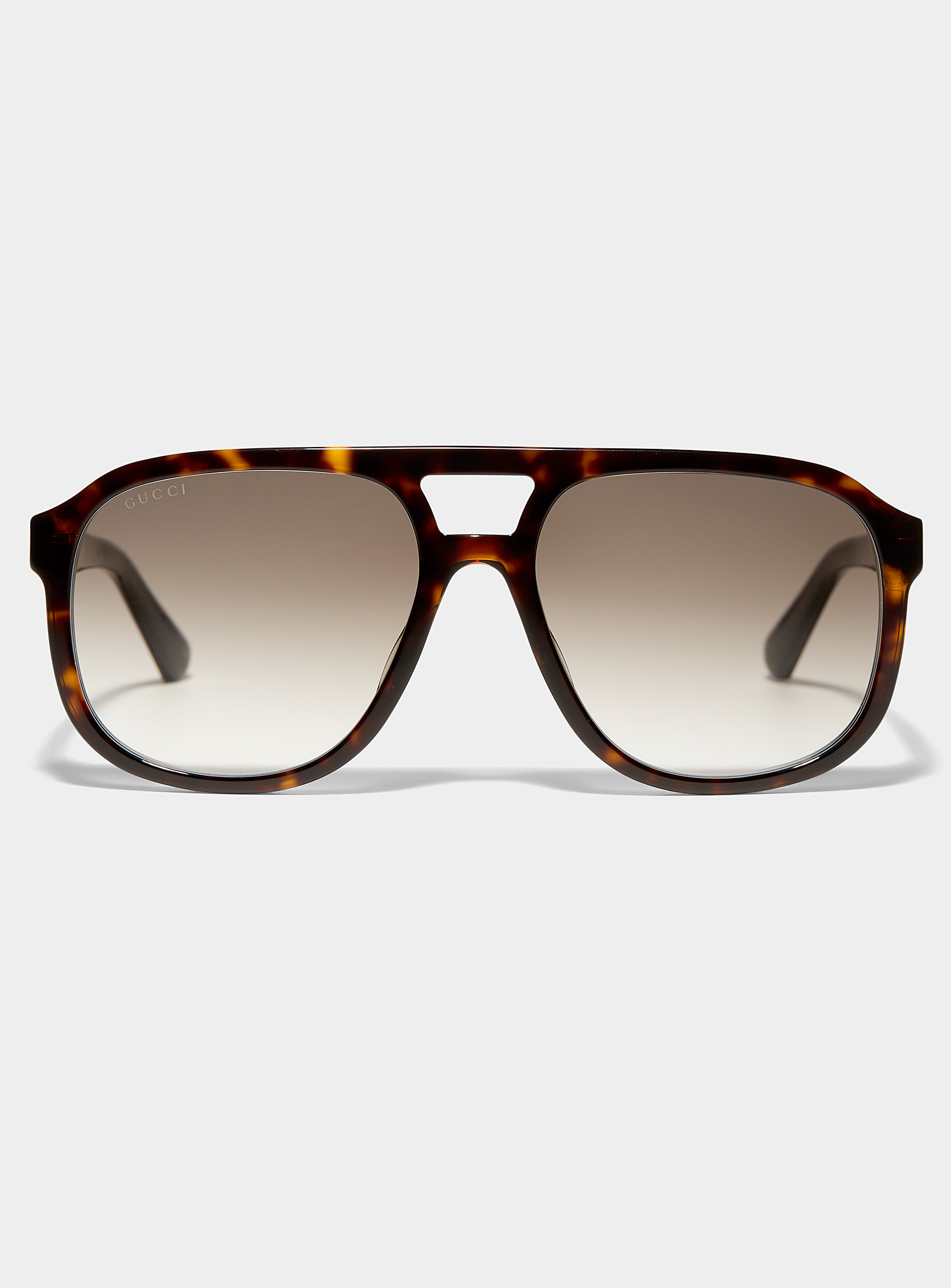 Gucci Turtle Shell Aviator Sunglasses In Brown
