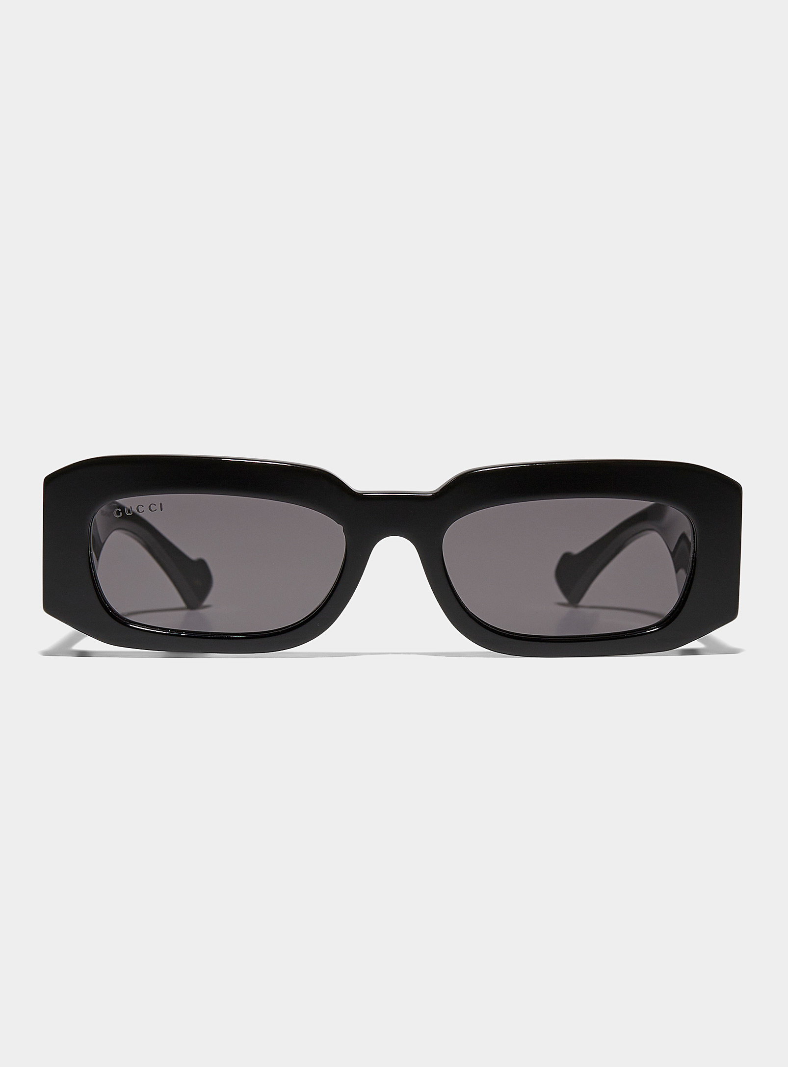 Gucci Xl Temples Square Sunglasses In Black