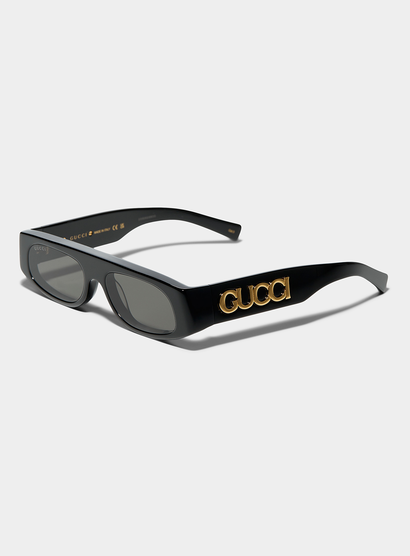 Gucci Golden Signature Angular Sunglasses In Black