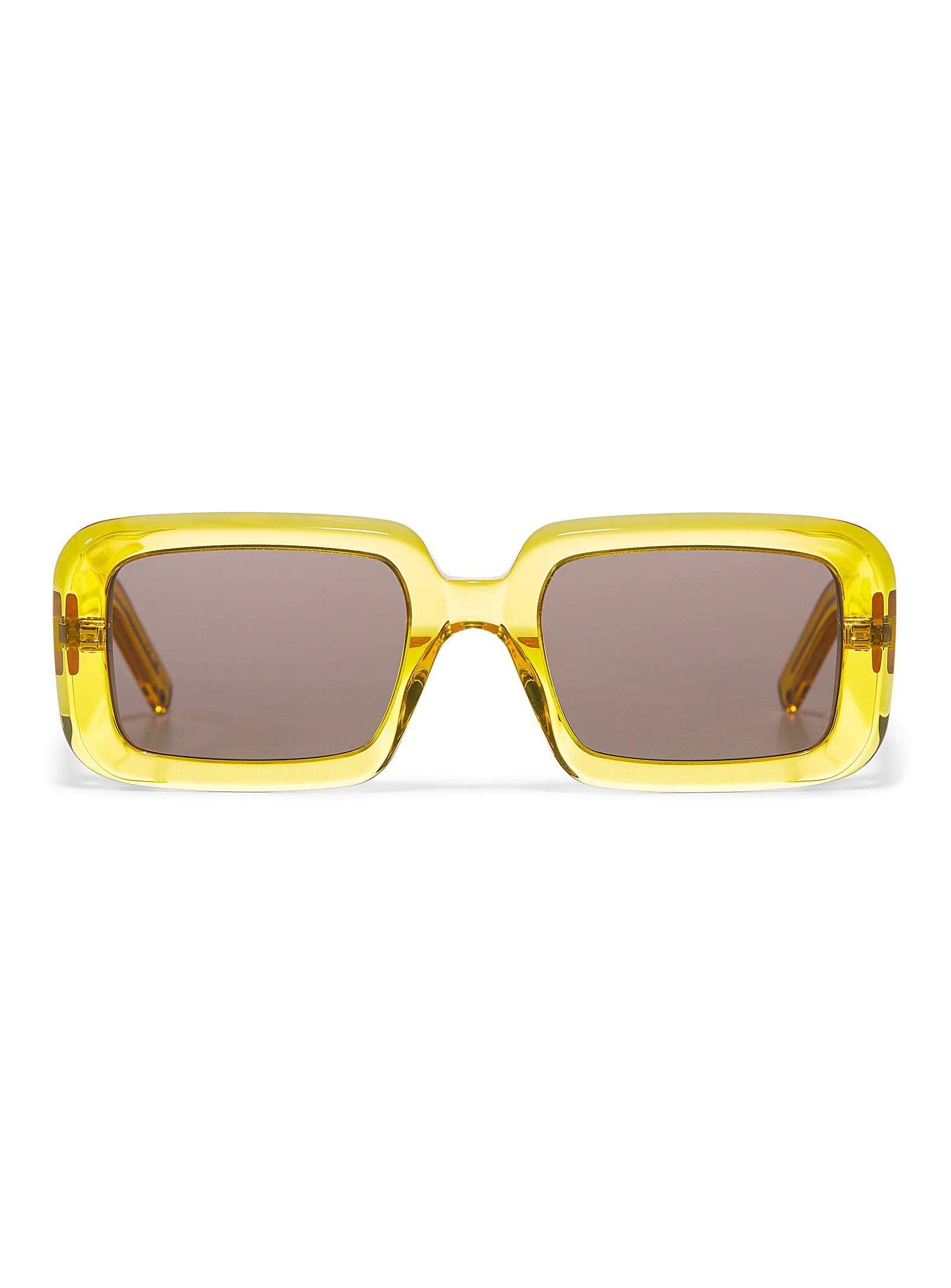Saint Laurent - Transparent yellow square sunglasses