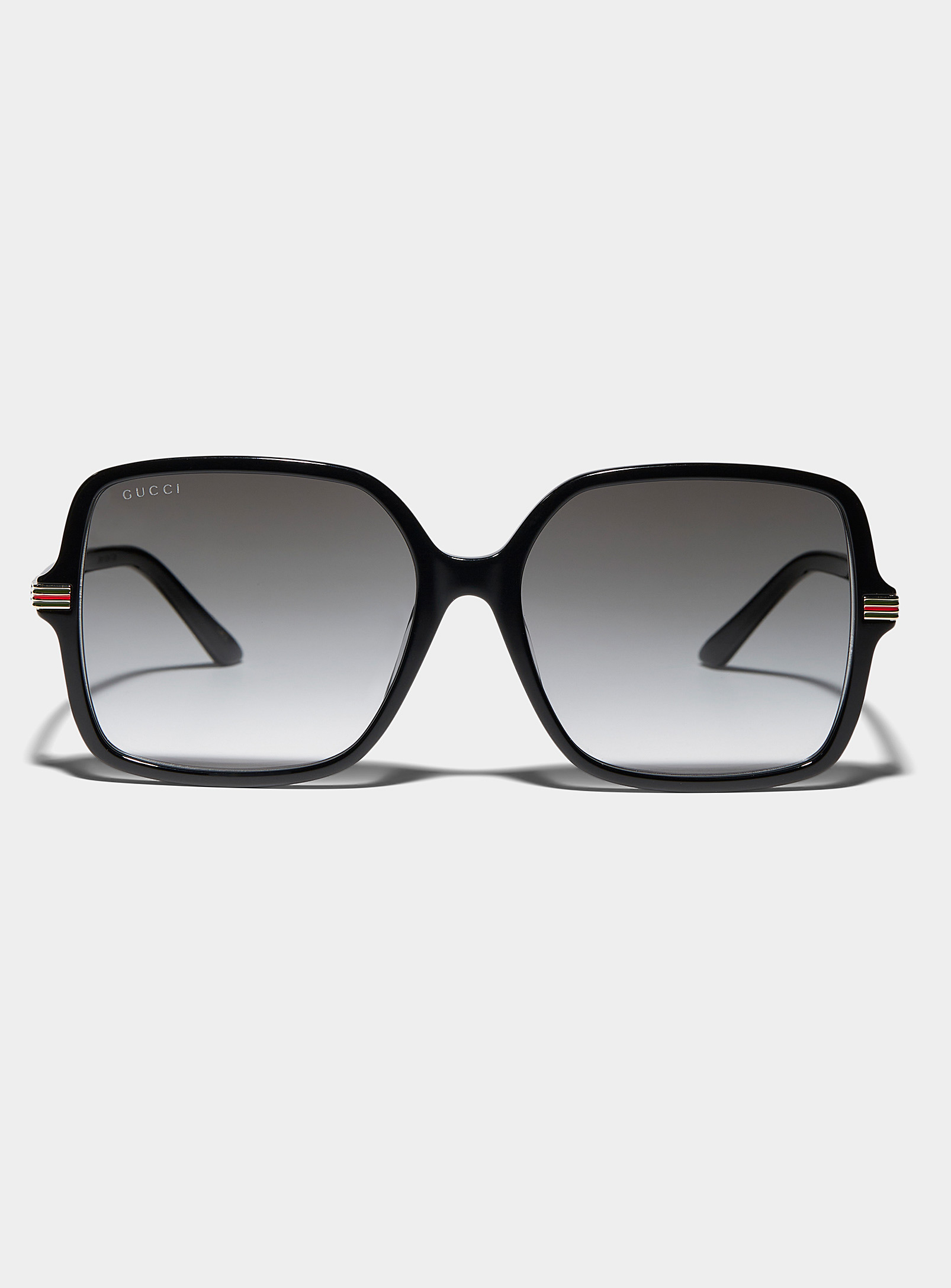Gucci Archive Stripes Square Sunglasses In Black