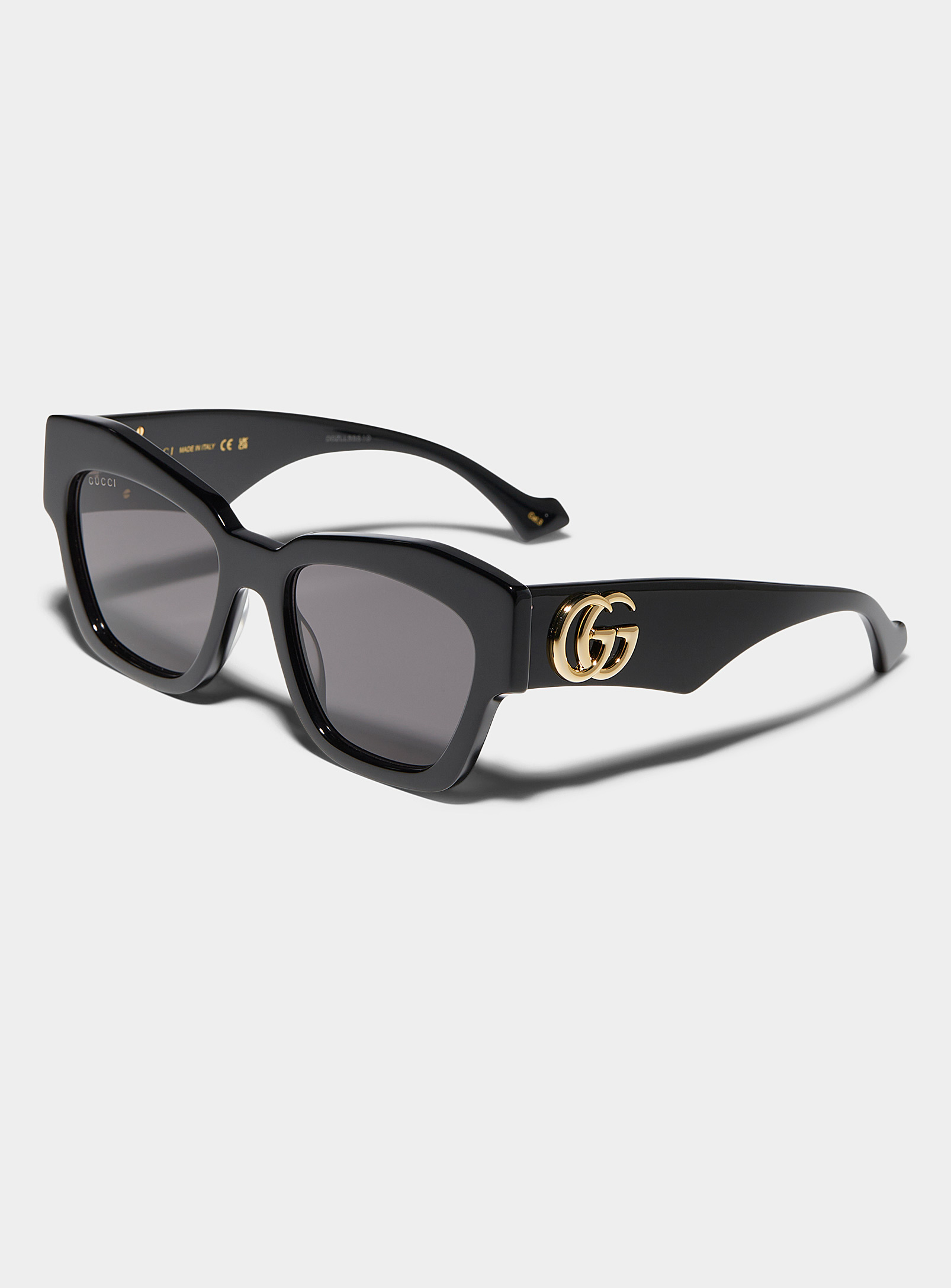 Gucci Geometric Cat-eye Sunglasses In Black