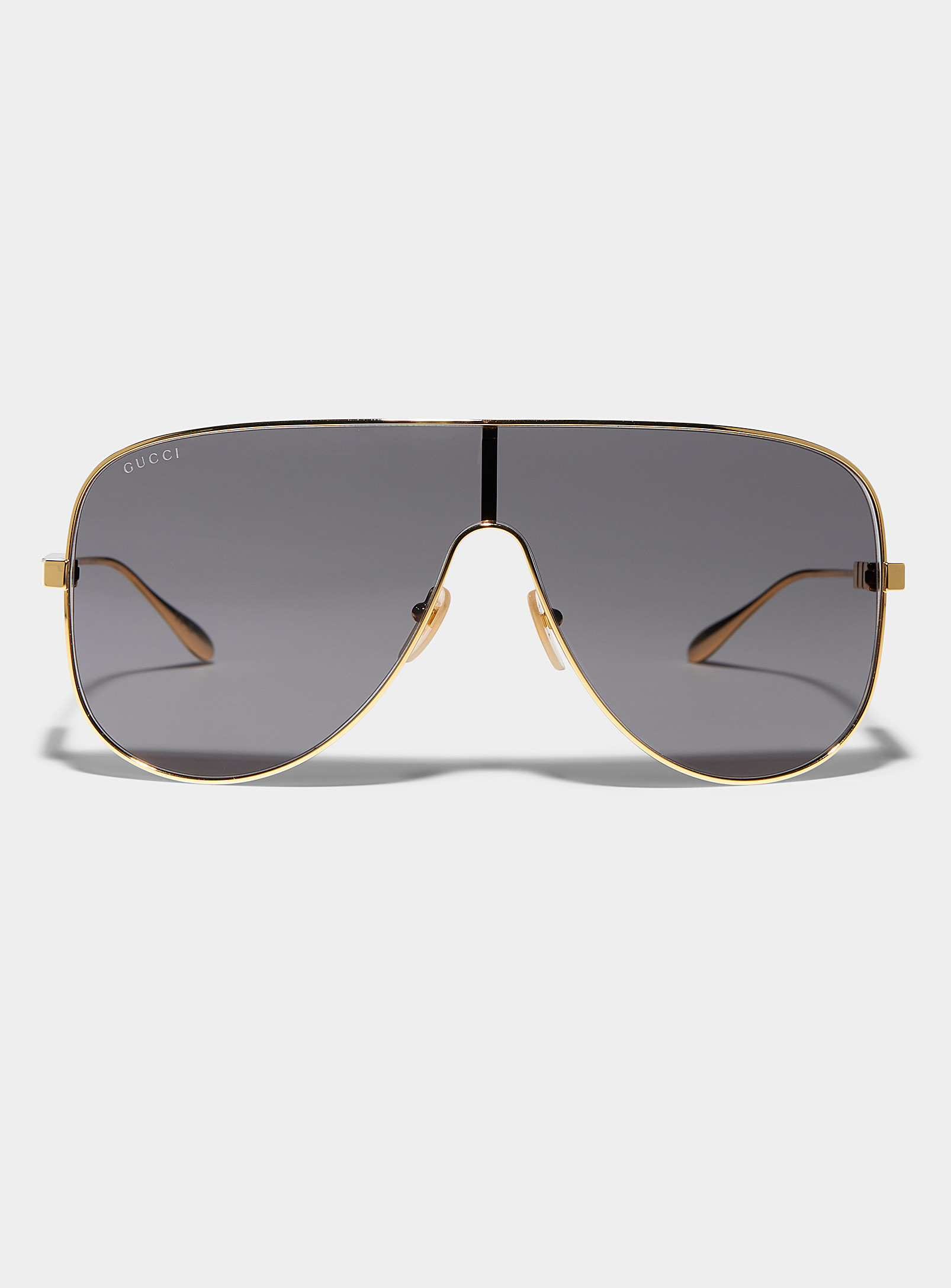Gucci Golden Visor Sunglasses In Black