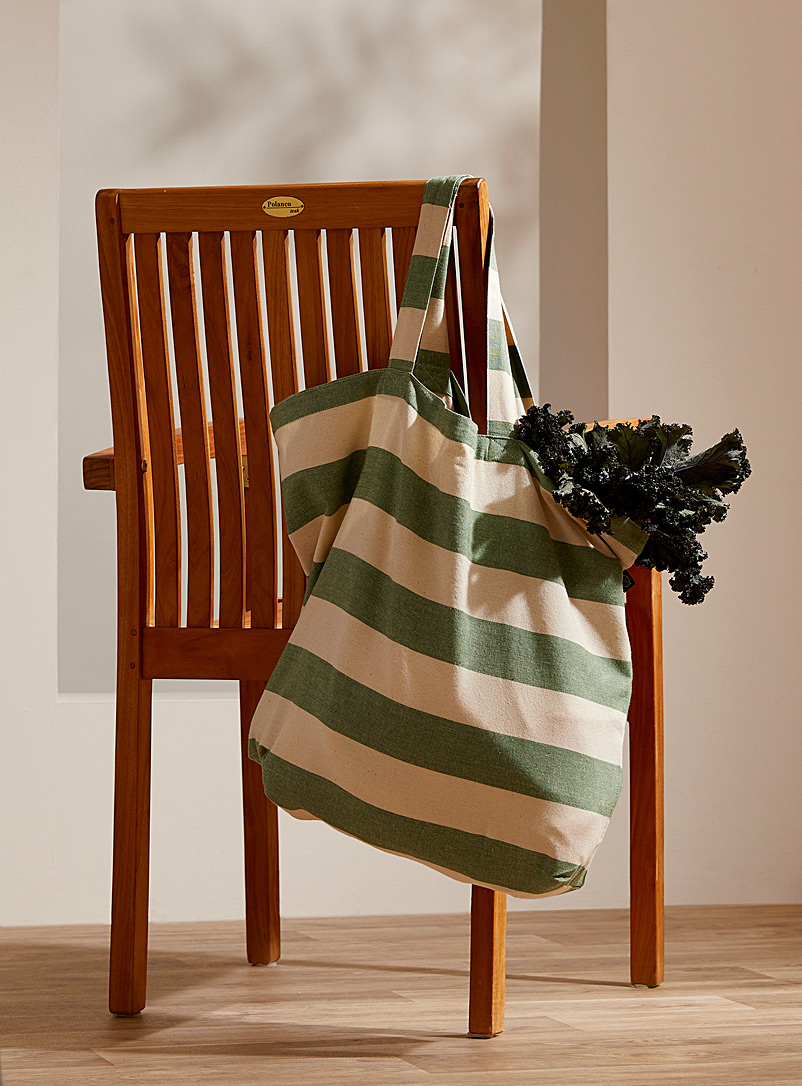 Simons Maison Patterned White Horizontal stripe reusable bag
