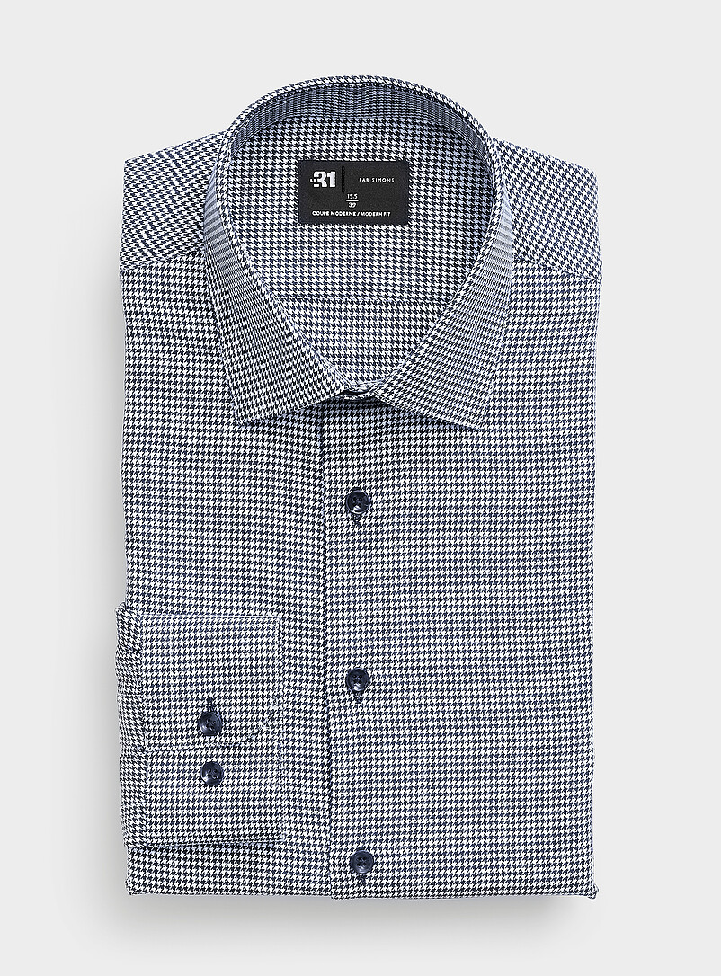 Houndstooth shirt Modern fit | Le 31 | Shop Men's Semi-Tailored Dress Shirts | Simons Houndstooth shirt Modern fit | Le 31 | Shop Men's Semi-Tailored Dress Shirts | Simons