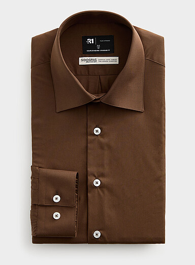 European fabric solid shirt <b>Standard fit</b>