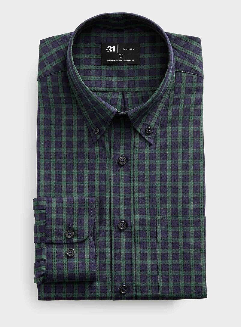Green and blue check shirt Modern fit product image (primary)