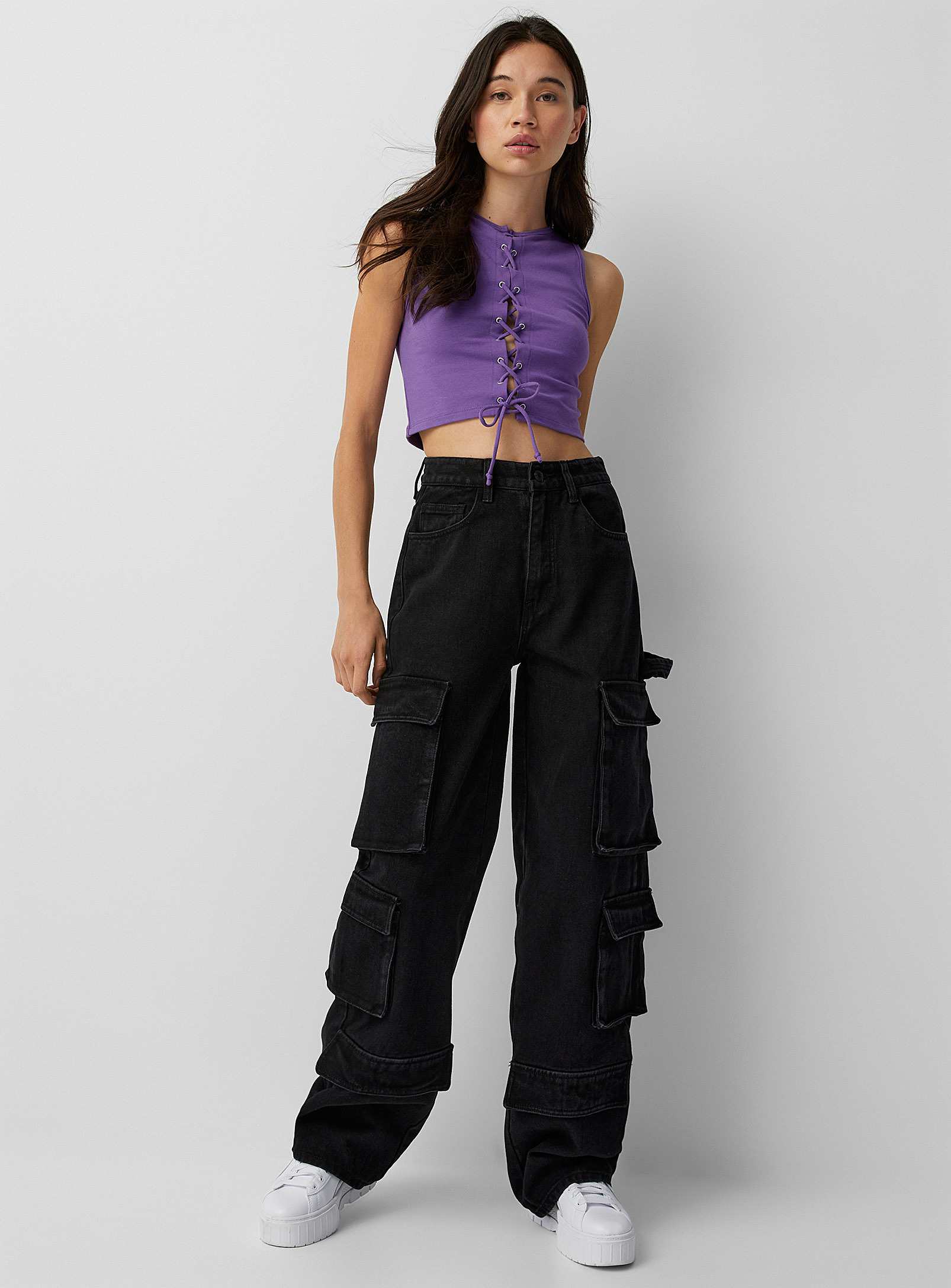 Twik - Women's Multi-pocket wide-leg cargo jean