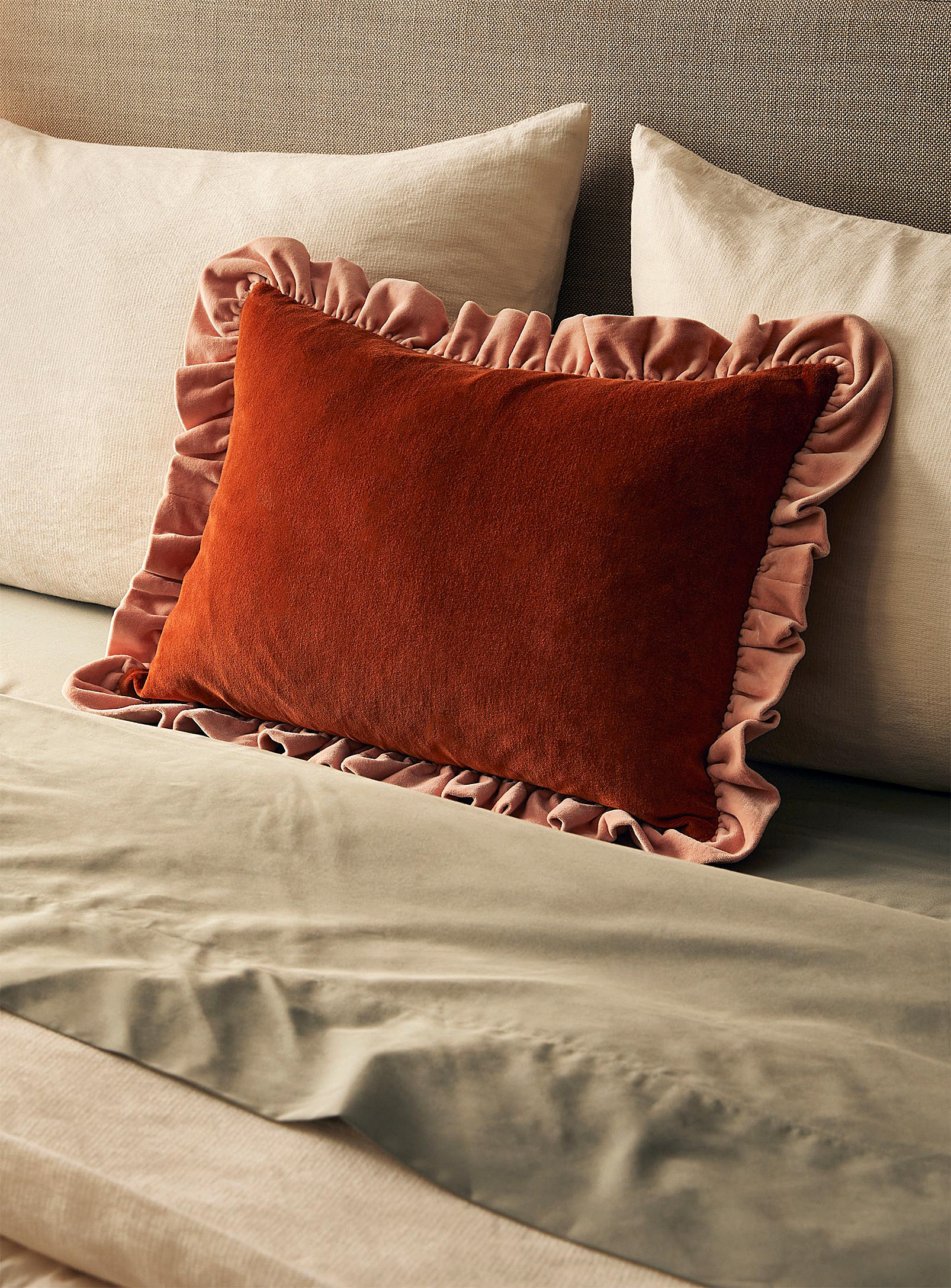 Projektityyny Leinikki Velvet Cushion 35 X 55 Cm In Orange