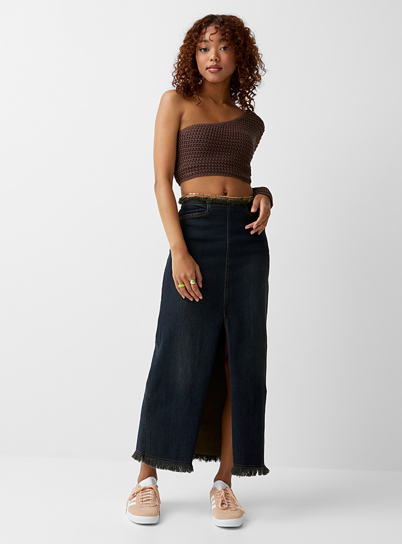 Jupe denim Dex 2425258D longue extensible et confortable Jupe denim Dex 2425258D longue extensible et confortable
