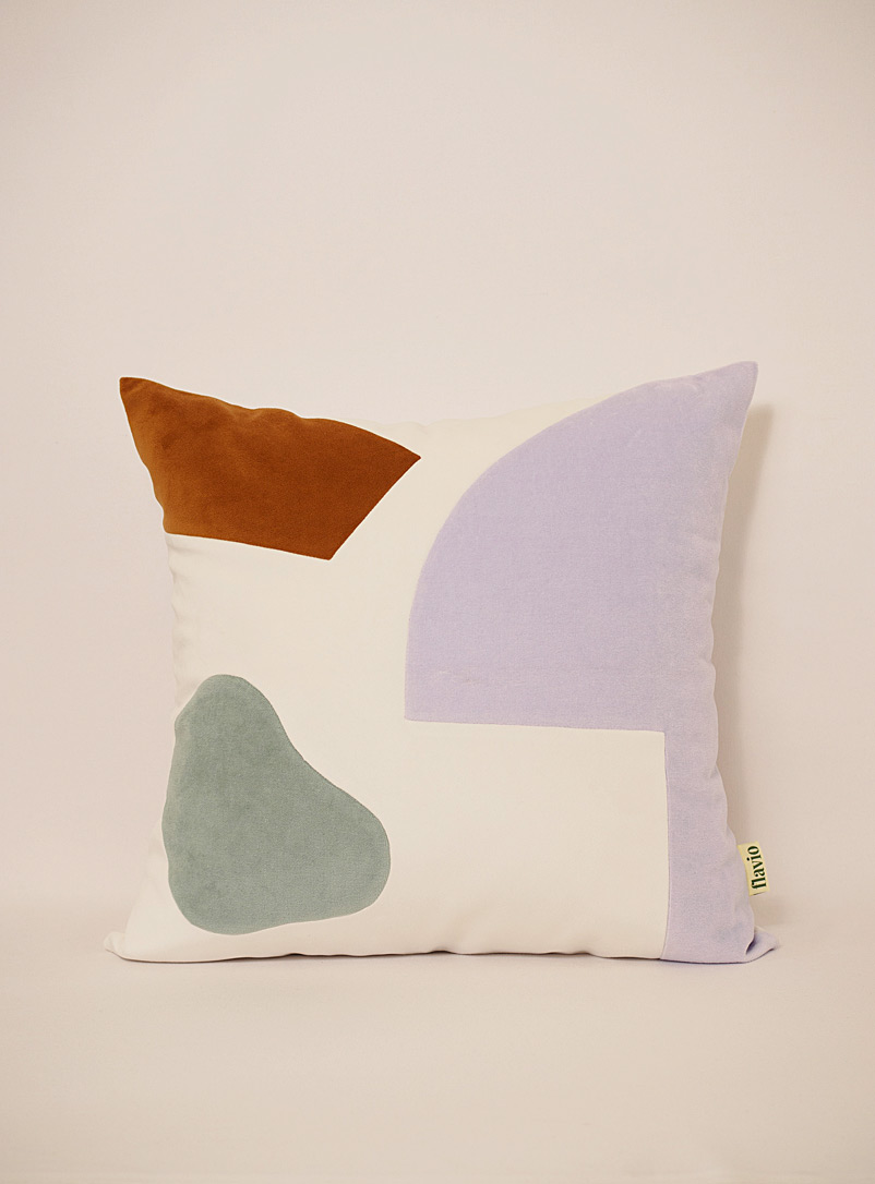 Flavio Lilacs Pastel geometry velvet cushion cover 51 x 51 cm