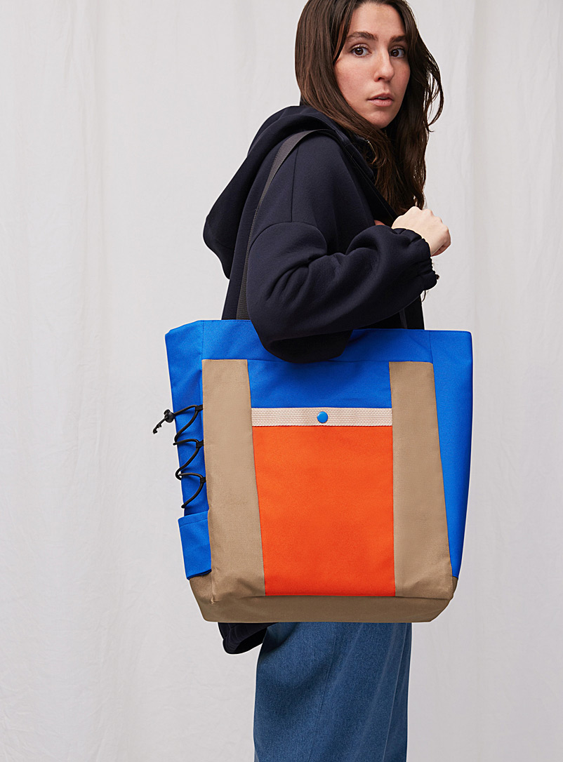 Flavio Orange Colour blocks utility tote bag Limited series