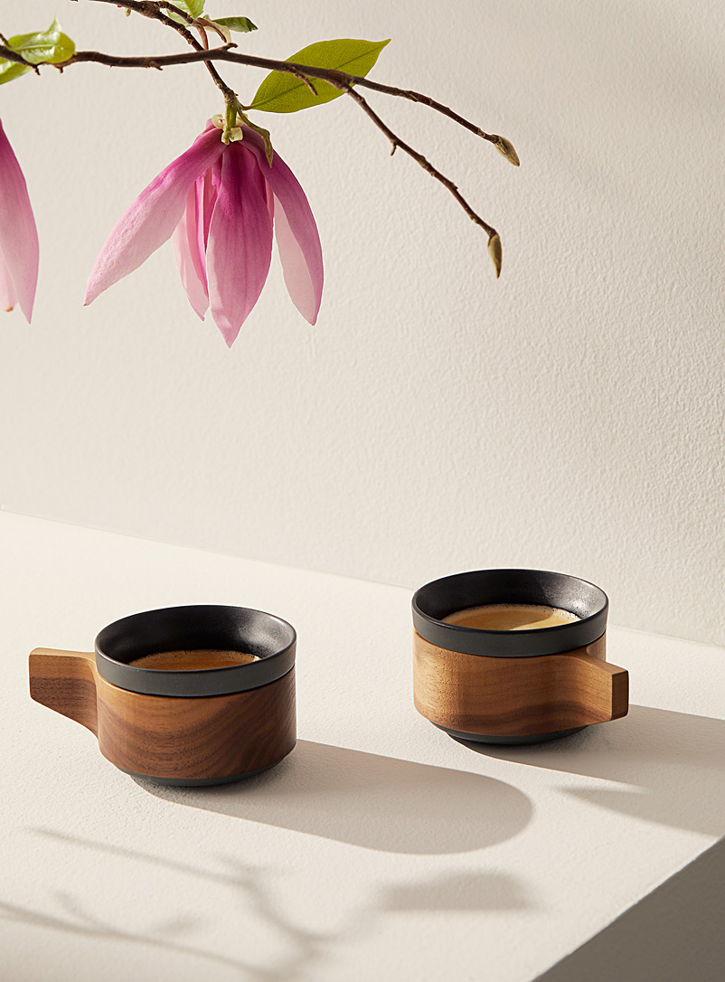 UBU Design Grey Walnut and ceramic mug set
