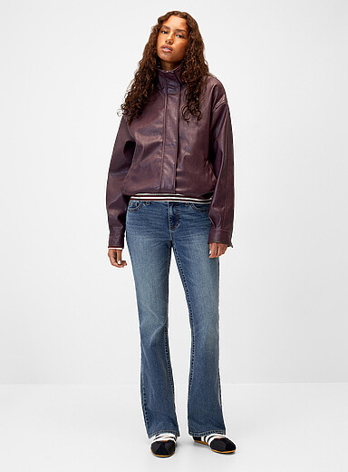 Twik: Le jean taille basse semi-&eacute;vas&eacute; Bleu royal - Saphir pour femme