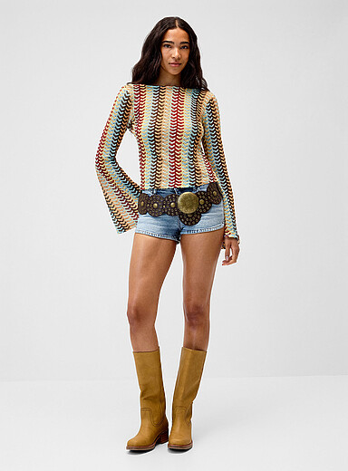 Denim mini short