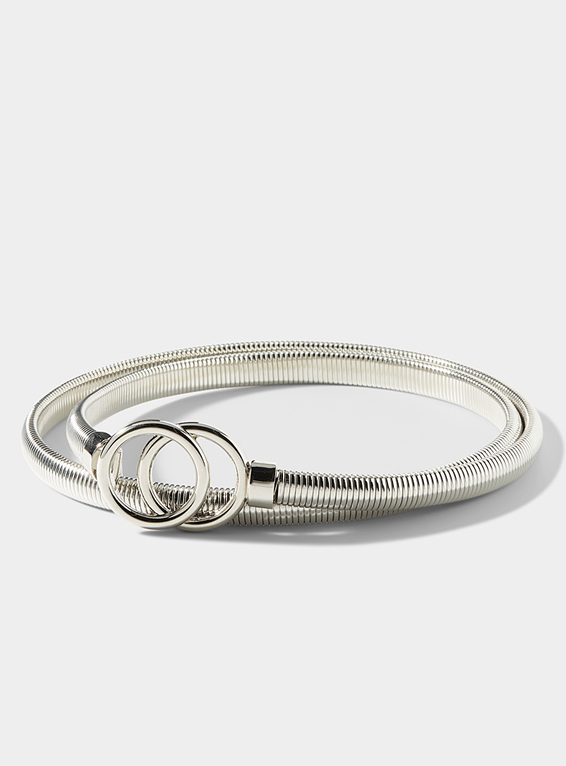 Steve Madden Silver Cobra chain belt for women