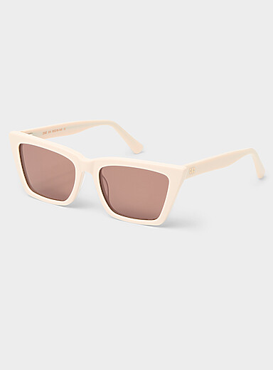 Zoe polarized stretched rectangular sunglasses
